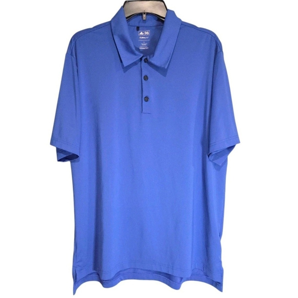 Adidas Golf Polo Mens Large Blue Shirt‎ Stretch Performance Athletic Casual